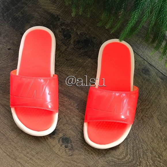 NWT Nike Benassi JDI Ultra SE Racer Orange 🍊 WMNS - Picture 5 of 7